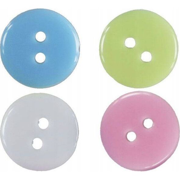 Party Deco Guziki plastikowe samoprzylepne pastel 66szt