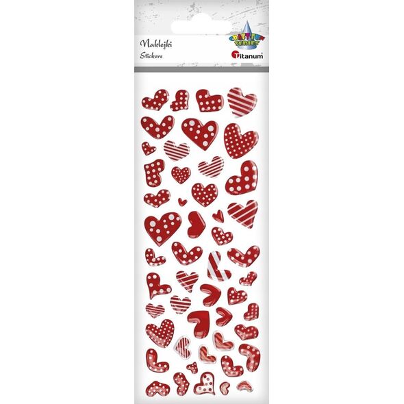 Titanum Naklejki foliowe serca mix 49szt.