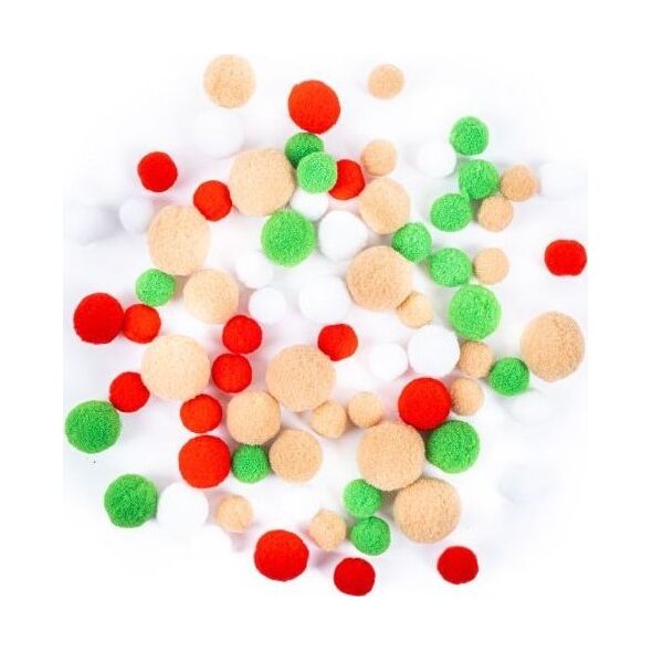 DP Craft Pompony pluszowe DPCRAFT mix jolly christmas, 80 szt.