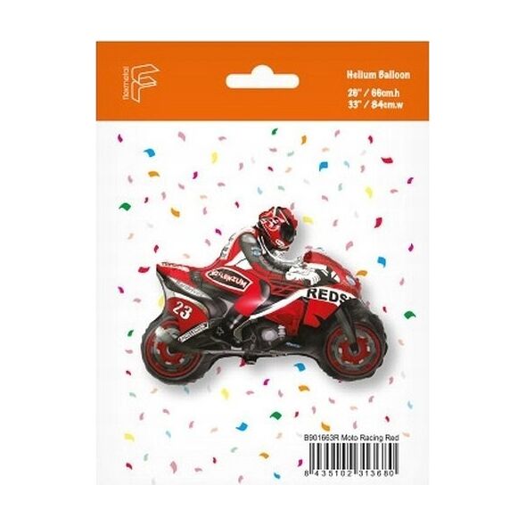 PartyDeco Balon foliowy Motor czerwony 84cm