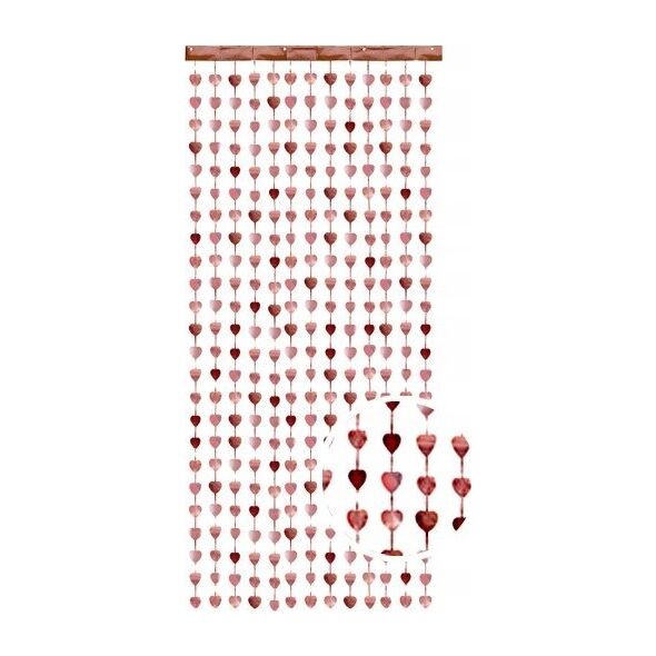 GoDan Kurtyna Serca różowe złoto 100x245cm