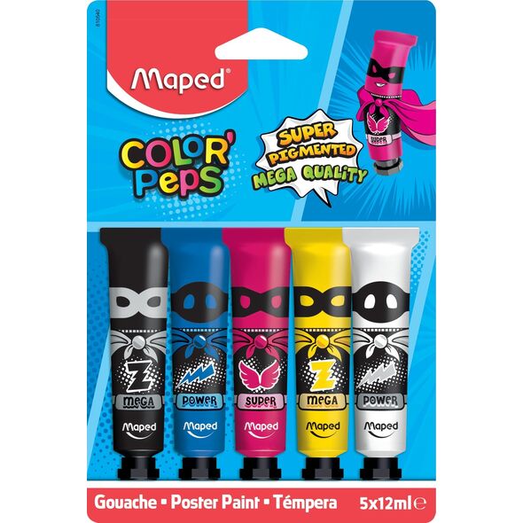 Maped Farby Superpower 12 ml 5 kolorów MAPED