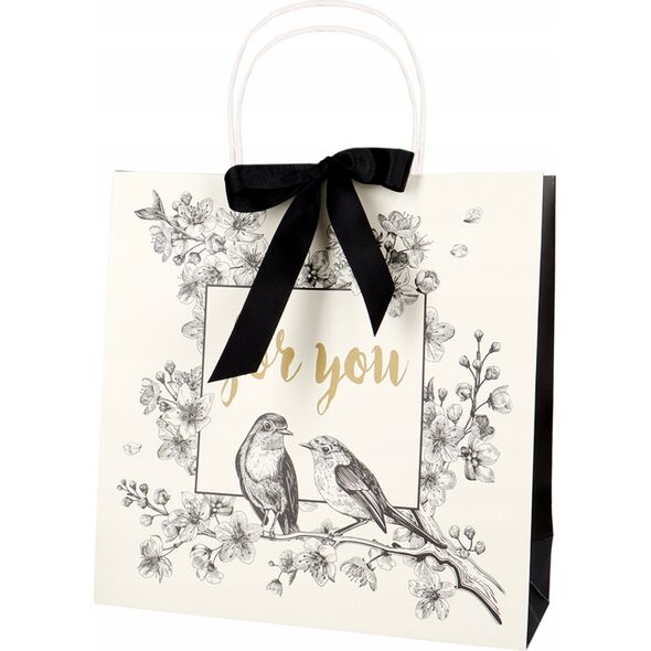 Incood Torba prezentowa 28x28 kraft z kokard± for you