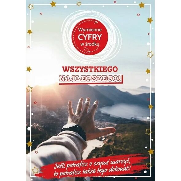 KUKARTKA Karnet Urodziny wymienne cyfry