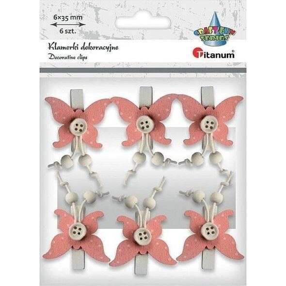 BaByliss Klamerki drewniane z dekorem