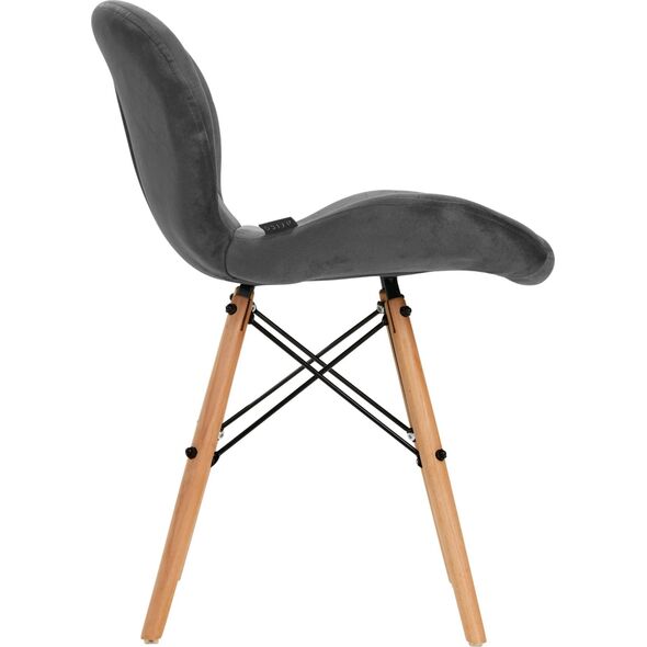 Activeshop 4Rico Krzesło skandynawskie QS-186 aksamit szare