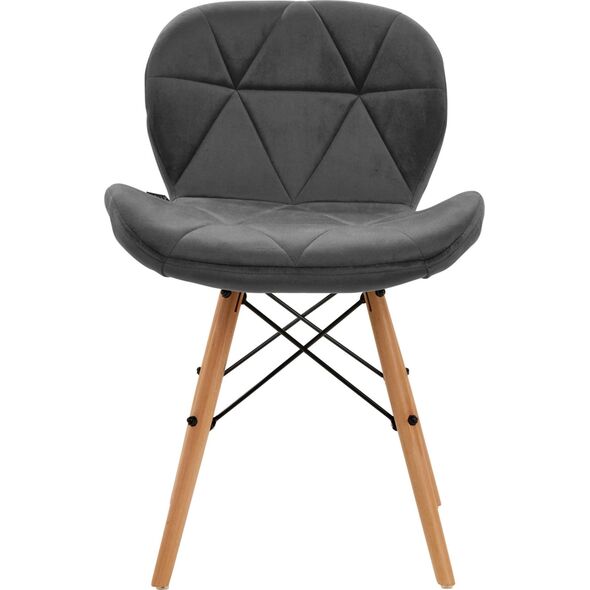 Activeshop 4Rico Krzesło skandynawskie QS-186 aksamit szare