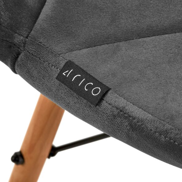 Activeshop 4Rico Krzesło skandynawskie QS-186 aksamit szare