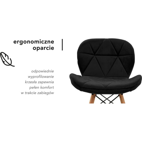 Activeshop 4Rico Krzesło skandynawskie QS-186 aksamit czarne