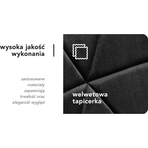 Activeshop 4Rico Krzesło skandynawskie QS-186 aksamit czarne