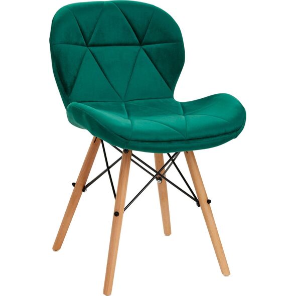 Activeshop 4Rico Krzesło skandynawskie QS-186 aksamit zielone