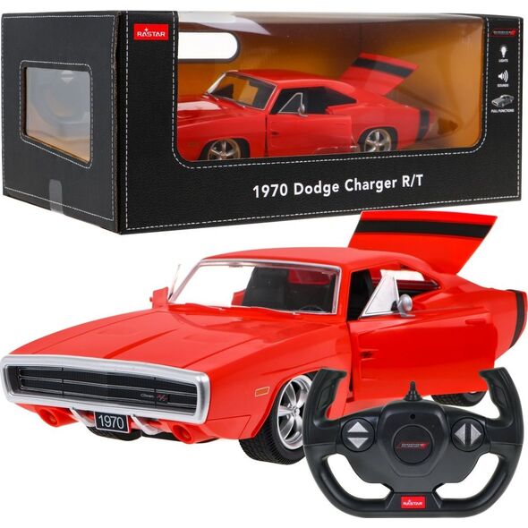 Rastar 1970 Dodge Charger RT czerwony RASTAR model 1:16 Zdalnie sterowane auto + Pilot