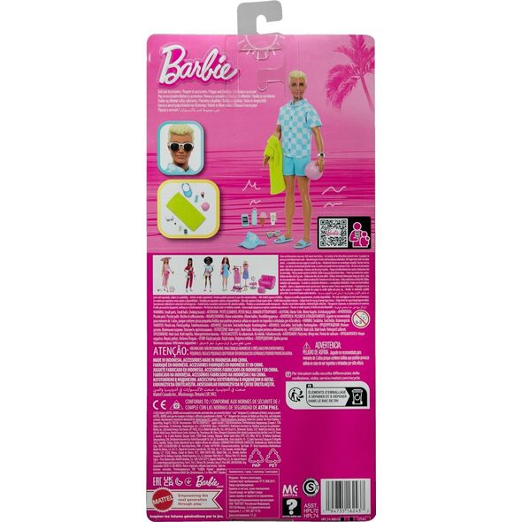 Lalka Barbie Barbie Ken na plaży Lalka + akcesoria (HPL74)