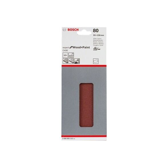 Bosch Bosch Expert for Wood and Paint C430 - Schleifpapier - für Holz, Farbe, Lack, Füller, Primer - 10 Stücke - rechteckig - Körnung: 120 - 115 mm x 280 mm