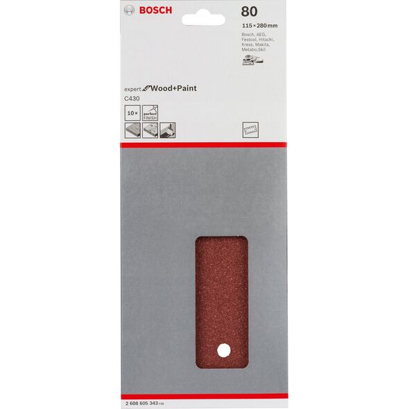 Bosch Bosch SLIBEBLAD 115X280MM K80 10 STK