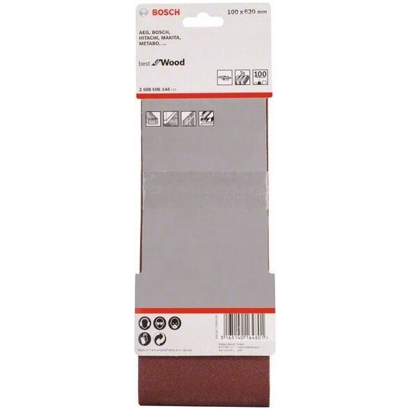 Bosch Bosch Schleifband Körnung 80 (L x B) 620 mm x 100 mm 2608606143 3 St. (2608606143)