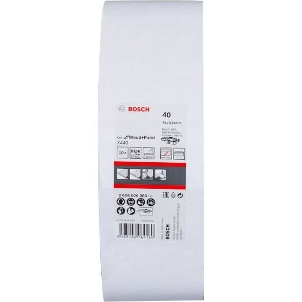 Bosch Bosch Schleifband Körnung 80 (L x B) 620 mm x 100 mm 2608606143 3 St. (2608606143)