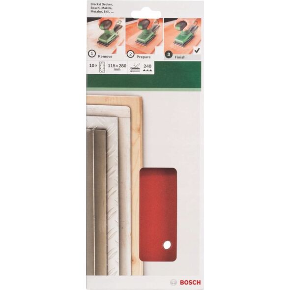 Bosch Bosch SLIBEBÅND 115X280MM K240 14HUL 10 STK