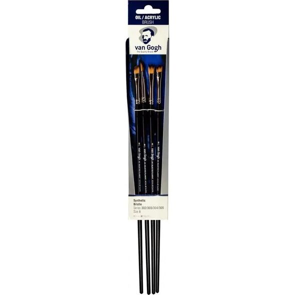 Talens Van Gogh Oil & acrylic brush set | series 302-303-304-305 no. 8