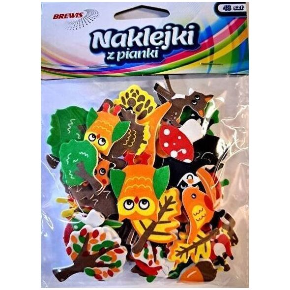 BREWIS Naklejki z pianki jesień 48szt