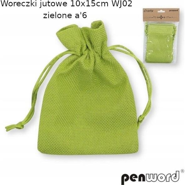 MFP paper Woreczki jutowe zielone 10x15cm 6szt