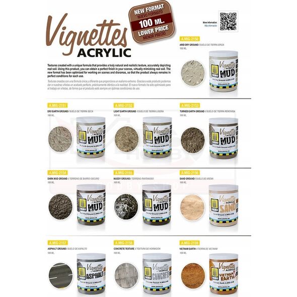 Vallejo Ammo: Acrylic Mud - Vignettes - Dry Earth Ground (100 ml)
