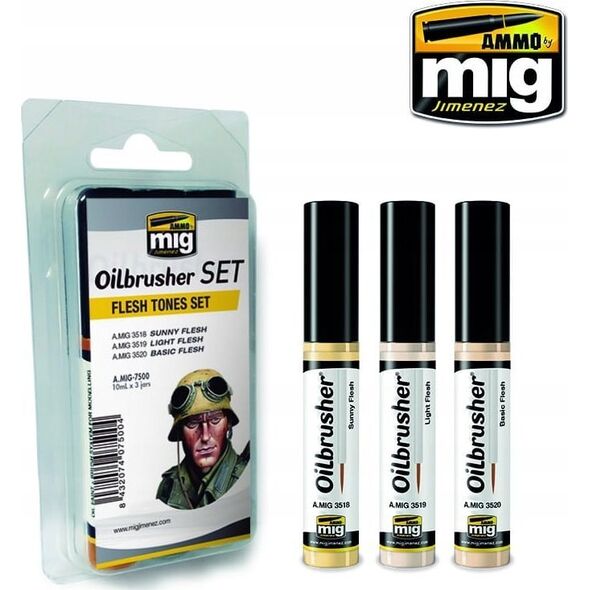 Vallejo Ammo: Oilbrusher Set - Flesh Tones Set
