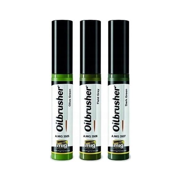 Vallejo Ammo: Oilbrusher Set - Green Tones Set