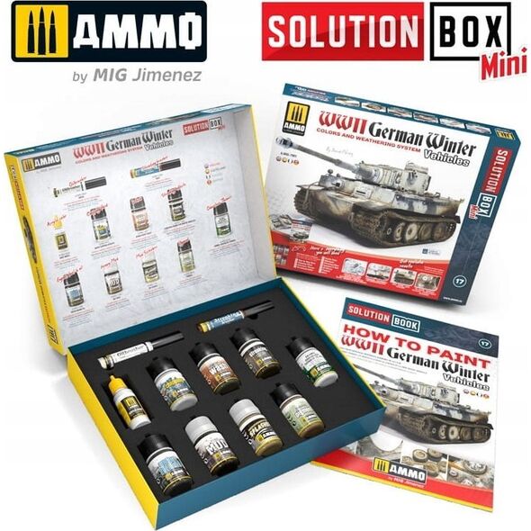 Vallejo Ammo: Solution Box Mini 17 - WWII German Winter Vehicles - Colors and Weathering System
