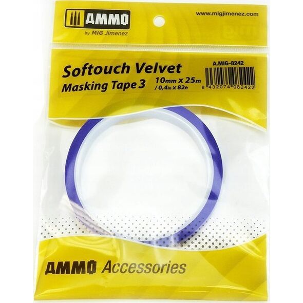 Vallejo Ammo: Softouch Velvet Masking Tape 3 (10 mm x 25 m) 