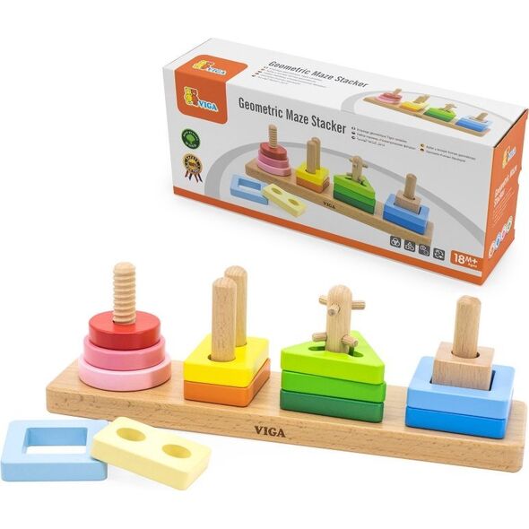 Viga Toys Drewniany Geometryczny Sorter Labirynt Lumarko!