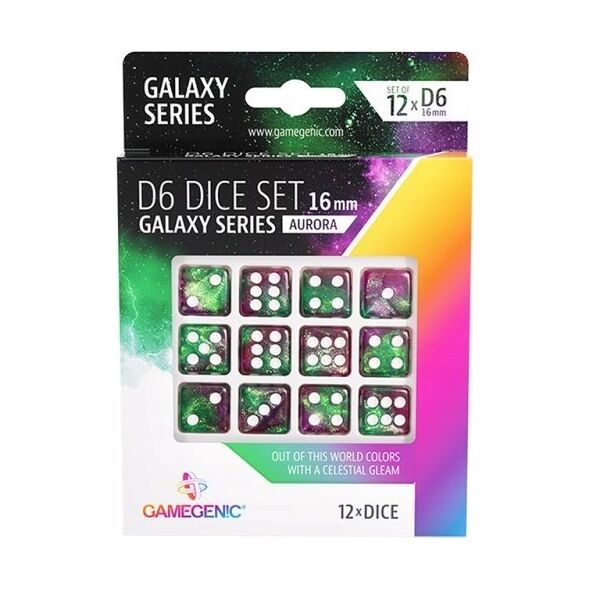 Gamegenic Gamegenic: Galaxy Series - D6 Dice Set (16 mm) - Aurora