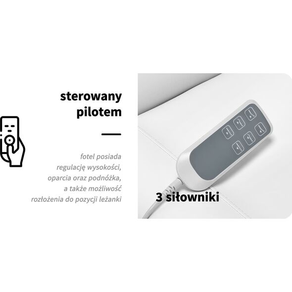 Activeshop Elektryczny fotel kosmetyczny SILLON CLASSIC 3 silniki biały