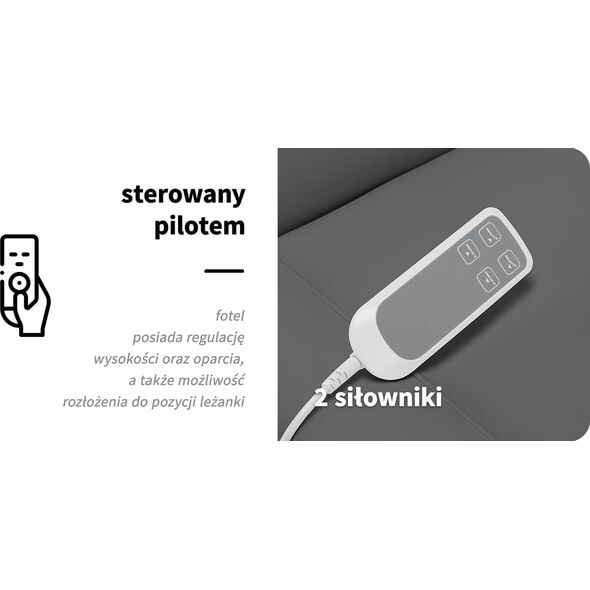 Activeshop Elektryczny fotel kosmetyczny SILLON CLASSIC 2 silniki pedi szary