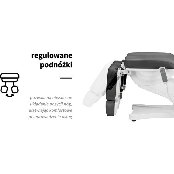 Activeshop Elektryczny fotel kosmetyczny SILLON CLASSIC 2 silniki pedi szary
