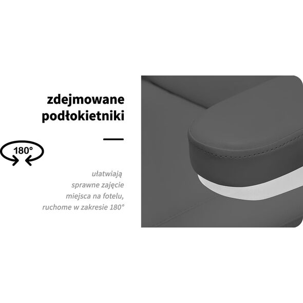 Activeshop Elektryczny fotel kosmetyczny SILLON CLASSIC 2 silniki pedi szary