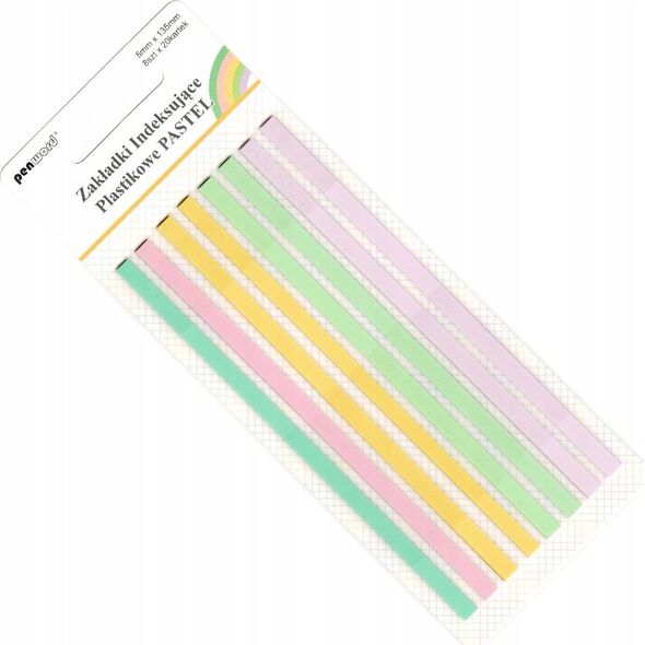 Polsirhurt Zakładki indeksujące ZI-53 plastikowe Pastel 8x20 5mmx135mm k720 p24