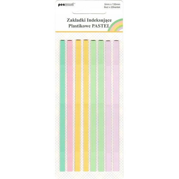 Polsirhurt Zakładki indeksujące ZI-53 plastikowe Pastel 8x20 5mmx135mm k720 p24