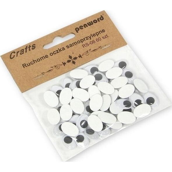 Polsirhurt Dekoracje Ruchome oczka RS-06 10x15mm samoprzylepne 60 sztuk