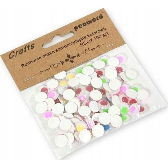 Polsirhurt Dekoracje Ruchome oczka RS-07 10mm samoprzylepne 100 sztuk