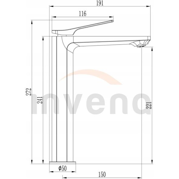 Bateria umywalkowa Invena MIXER WASHBASIN HIGH NERI COPPER