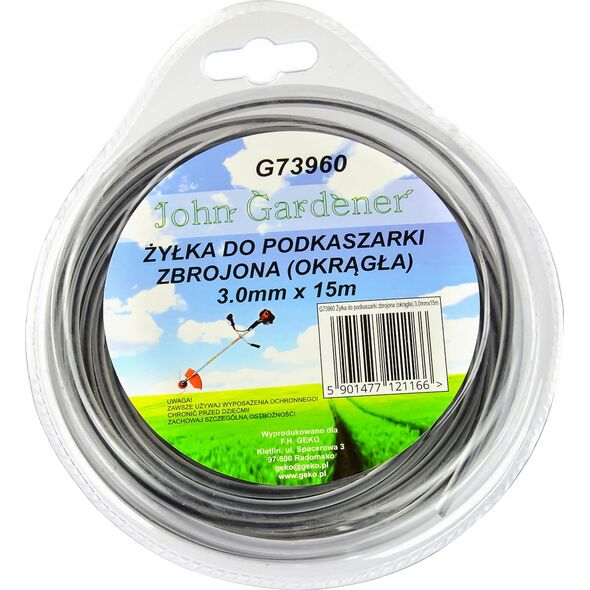 John Gardener Żyłka do podkaszarki zbrojona(okrągła)3,0mmx15m(10/80)