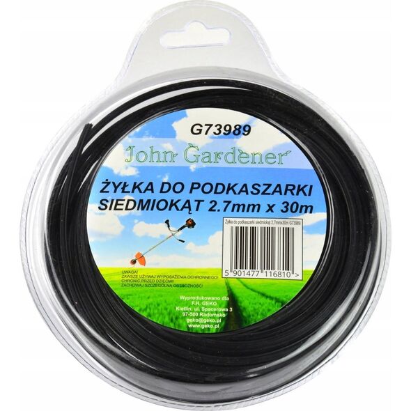 John Gardener Żyłka do podkaszarki siedmiokąt 2,7mmx30m (10/40)