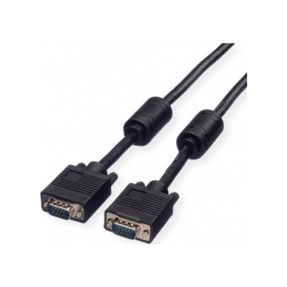 Kabel Secomp Kabel SVGA + ferrytowy, +DDC, HD15, M/M, czarny, 10 m