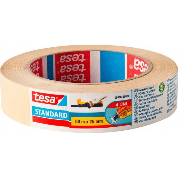 Tesa TAŚMA MASKUJĄCA STANDARD 4 DNI 50M:25MM BEŻOWA