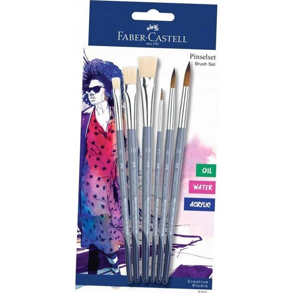 Faber-Castell Pędzelki kreatywne 6szt FABER CASTELL