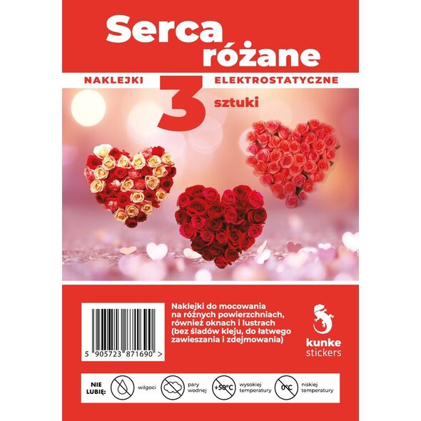 BREWIS Naklejki Serca Różane 3szt