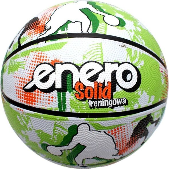 Enero PIŁKA DO KOSZYKÓWKI ENERO SOLID R.7 ZIELONO-BIAŁA