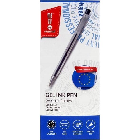 MemoBe Długopis żelowy 0,7mm czarny (12szt) MemoBe