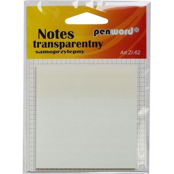 Stickn Notes transparentny samoprzylepny 75x75mm 50K